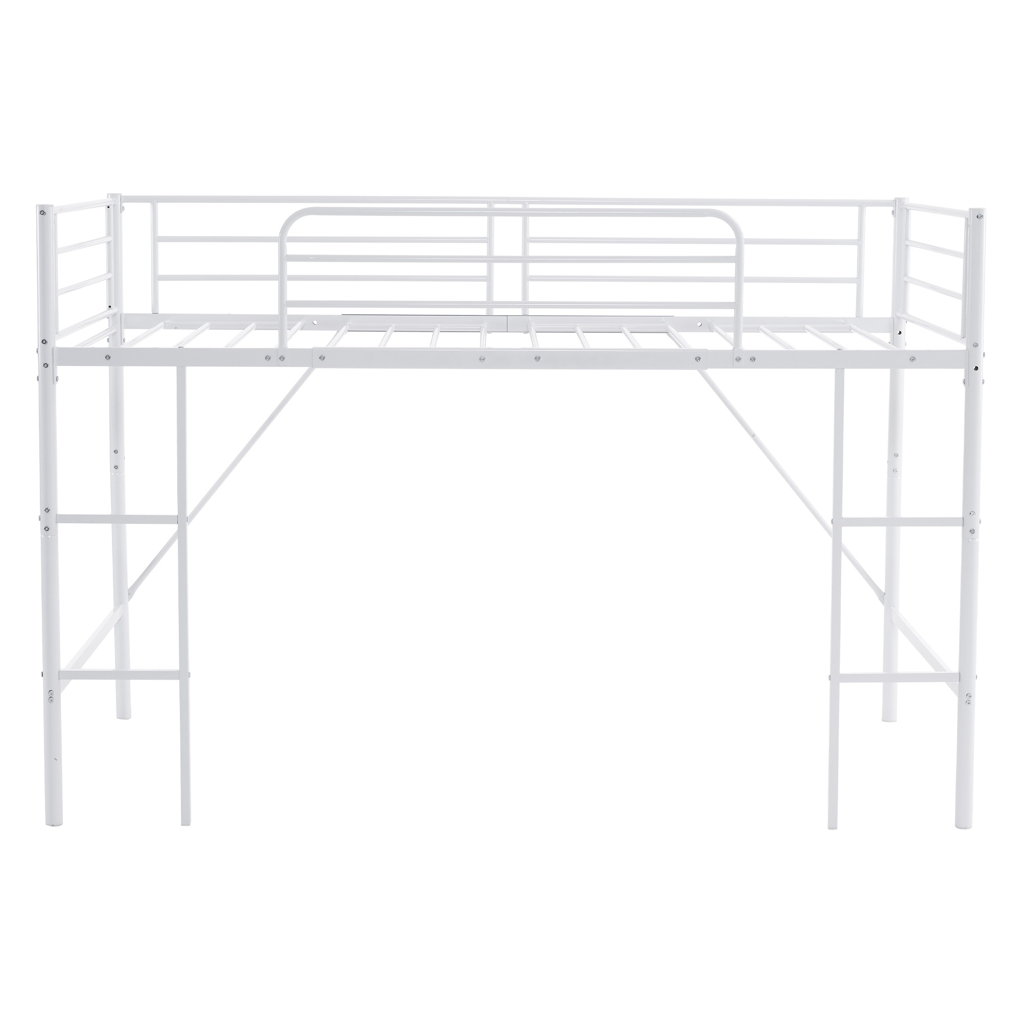 【国内発送.送.料.無.料！】【新作】【ホワイト】ロフトベッド パイプベッド シングル ベッド デスク付 シングルベッド 木 収納 北欧風 子供部屋 スチール 耐震 ベッド 新作