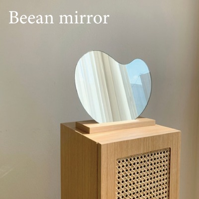 入荷中 NEW ビーンミラー 韓国インテリア ドレッサー ウッドスタンド 姿鏡 鏡