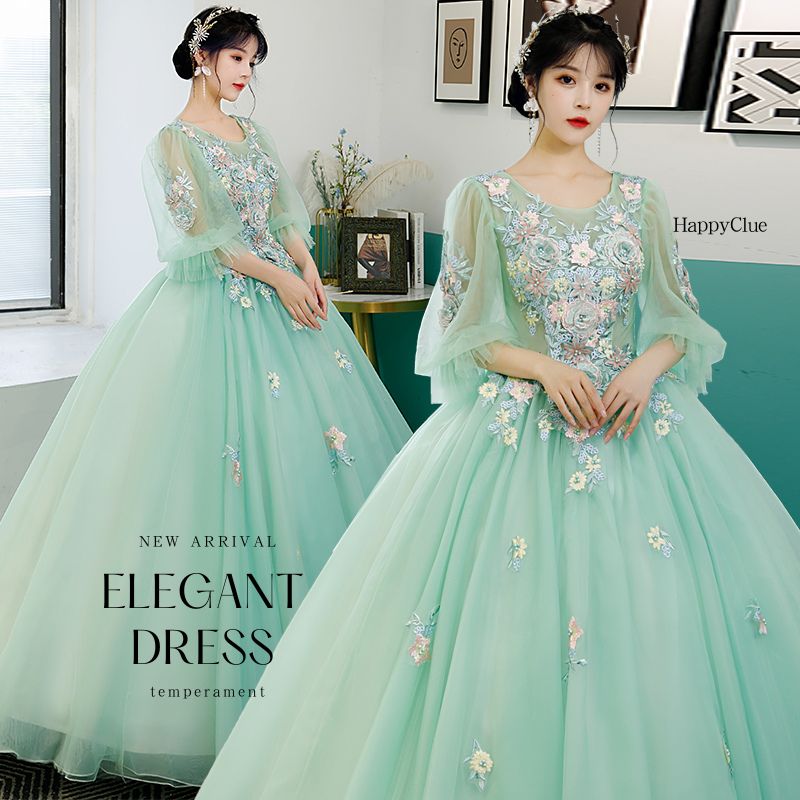 カラードレス ピアノ発表会 ドレス 中学生 高校生 パーティードレス ロング 結婚式 ワンピース 演奏会 フォーマル 二次会 お呼ばれ 謝恩会 女子会 30代 40代 着痩せ 衣装 aライン ウエディ