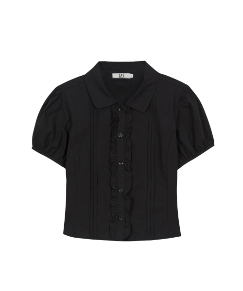 【ILLIGO】 Pintuck Frill Blouse Black 正規品