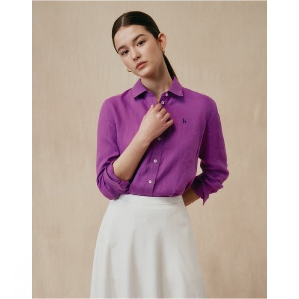 [25SS] [アイコニック] リネンシャツパープル HSSH5BC30U2