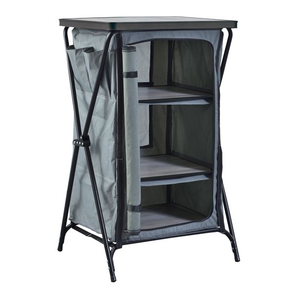 フォールディングキャビネット 3段 約W59.5xD52xH96.5cm グレー 組立品