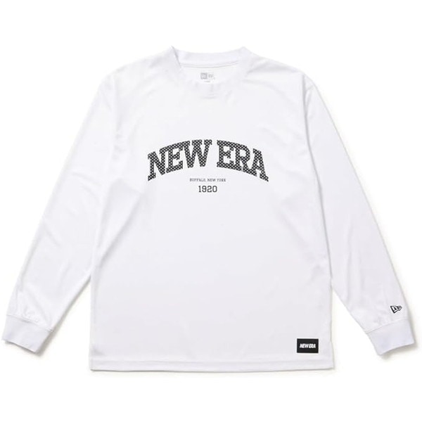 NEW ERA ニューエラ バスケットボール 長袖 オーバーサイズド テック Tシャツ カレッジロゴ ホワイト 14674776