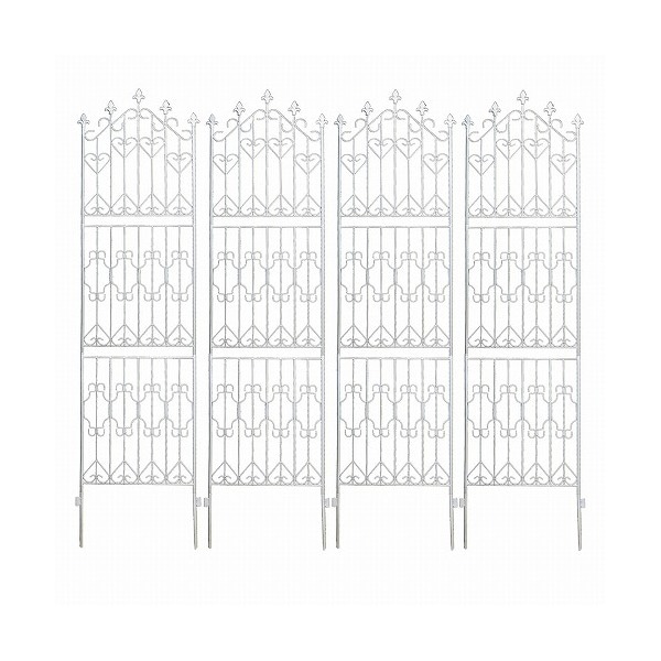 住まいスタイル DF010H-4P-WHT アイアンフェンス ハイタイプ 4枚組 ホワイト メーカー直送