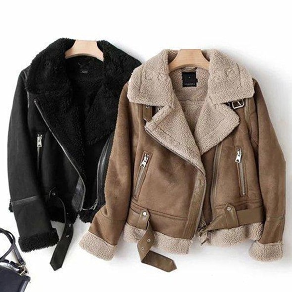 ムートンコート ライダース ジャケット レディース アウター ボア ブルゾン 裏起毛 レザー 冬 毛皮コート