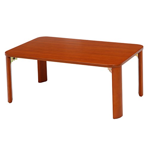 不二貿易 折りたたみ ローテーブル 幅90cm ブラウン 木製 12841