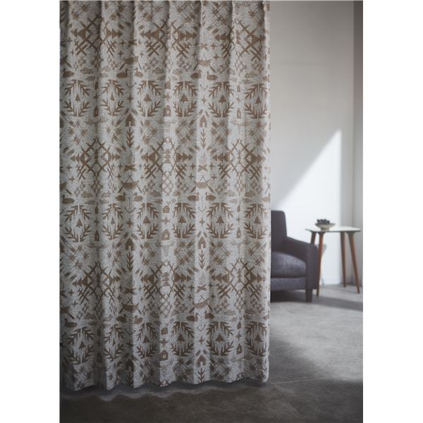 遮光 カーテン 100135cm ベージュ 遮光等級：3級 タッセル付き 形状記憶加工 サーナヤオッリ ザワイルドノースランド