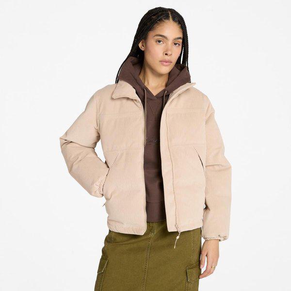 女性コーデュロイウェルチマウンテン防水ダウンパディングライトベージュA2R1D EYK