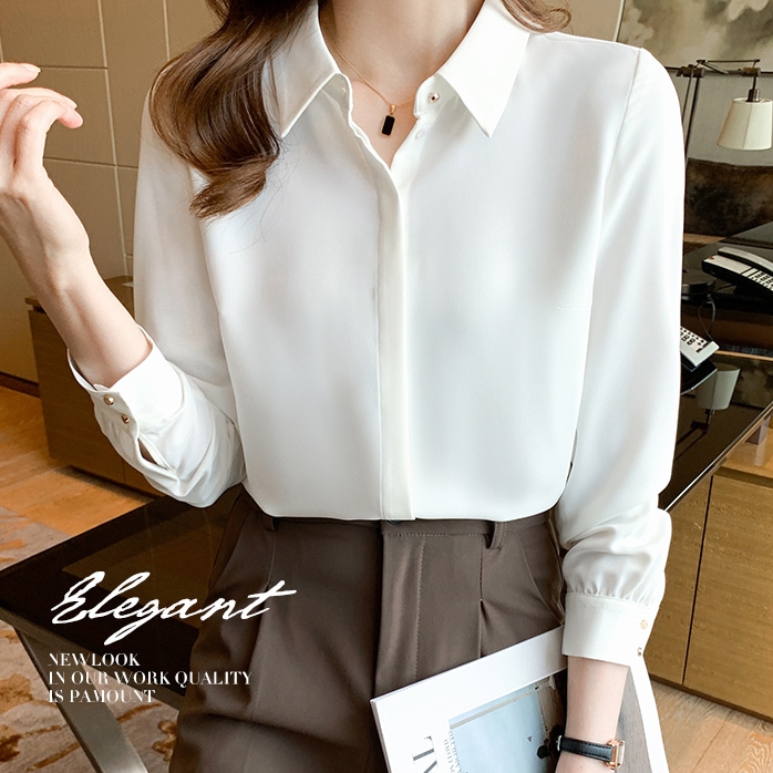シフォンシャツ トップス シャツ ブラウス 白シャツ 白トップス 袖あり 長袖 ボリューム袖 襟付き シフォン かわいい 大人可愛い きれいめ シンプル 大人 上品 おしゃれ かっこいい 大人可愛い 5,081円