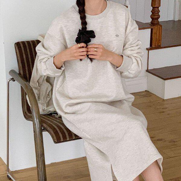 (OP) 裏起毛ダニエルロングワンピース 秋 冬 裏起毛ワンピース