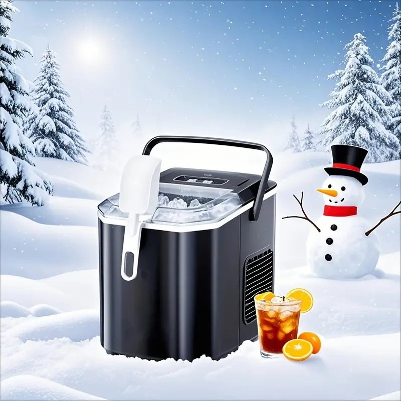 カウンタートップアイスメーカー26ポンド/24時間9弾アイスキューブ6分ごとにS/ Lバスケットとスコップ付きの自己クリーニングカウンタートップアイスメーカー家庭キッチンRVキャンプ