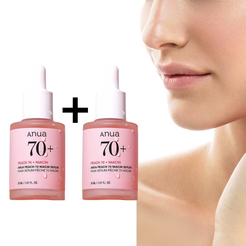 ピーチ70 ナイアシンアミド セラム 30ml（1本＋1本）正規品 韓国セラム ピーチエキス配合 整肌セラム敏感肌対応スキンケア 低刺激セラム 毛穴汚れをやさしくケア