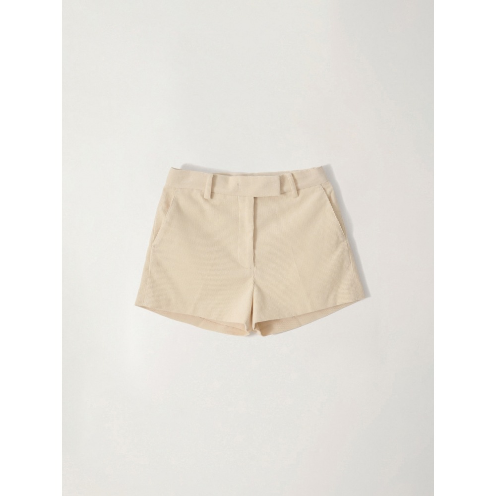 NOTHING WRITED マイクロコーデュロイショーツ (アイボリー)