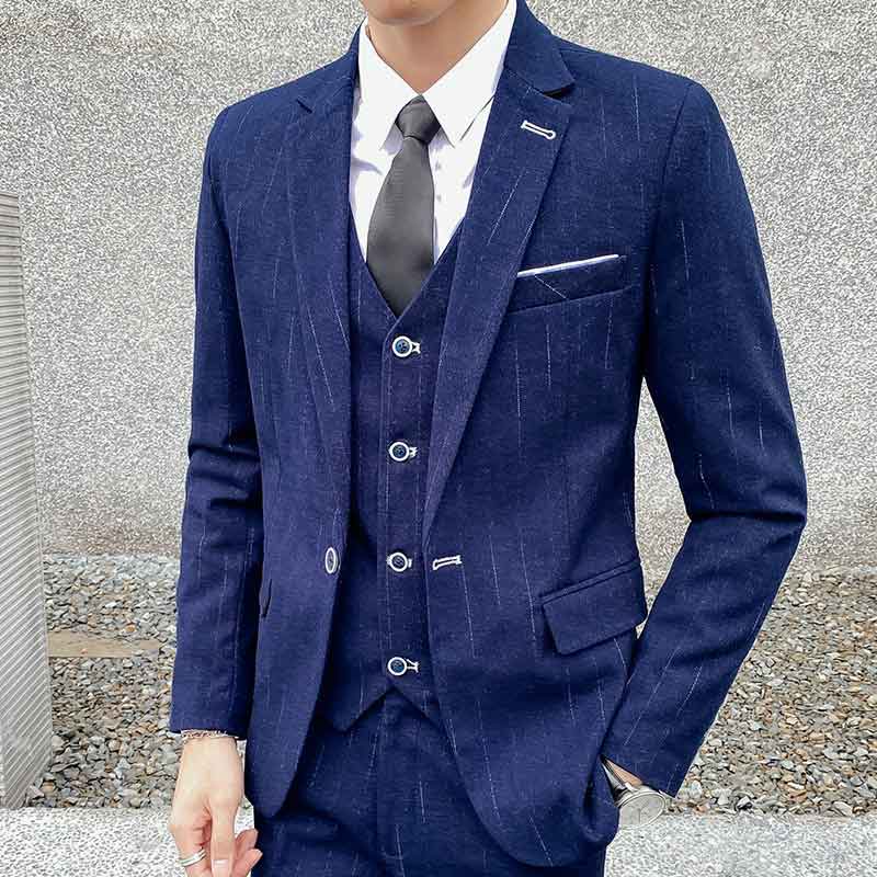 希少アイテム全3色 スーツ メンズ 3点セット ネイビー ブラック パープル ビジネススーツ スリーピーススーツ 黒 通勤 OL オフィススーツ リクルートスーツ スタイリッシュ スーツ スリム 紳士