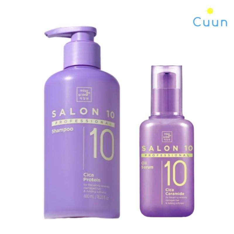 サロン10 プロフェッショナル シカプロテイン  シャンプー 480ML+サロン10 プロフェッショナル シカ  セラミド オイル セラム 60ml