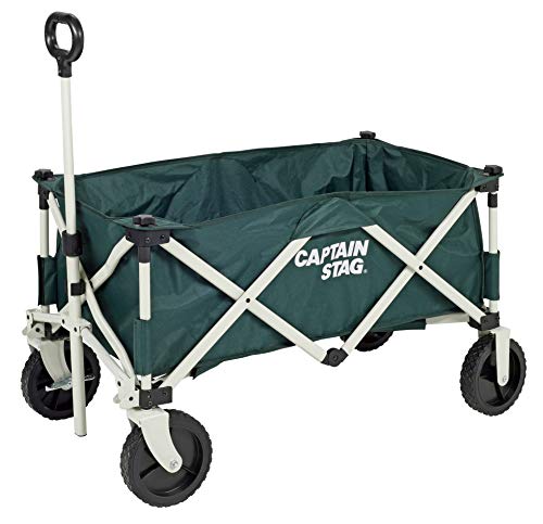 【即発送】キャプテンスタッグ アウトドアワゴン 収納バッグ付 4輪キャリー グリーン UL-1055 北海道沖縄発送不可 7,400円