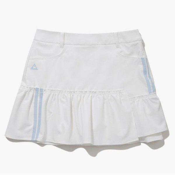 ゴルフスカート KQF GQ122LSK35-WHTE 女性ラインポイント変形ティアードスカート / white
