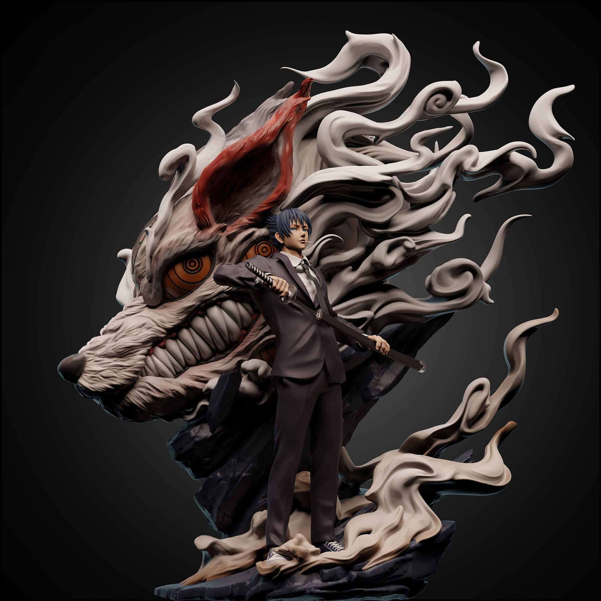 早川アキ フィギュア 1/6スケール 塗装済み完成品 ガレージキット O.S 限定販売 スタチュー