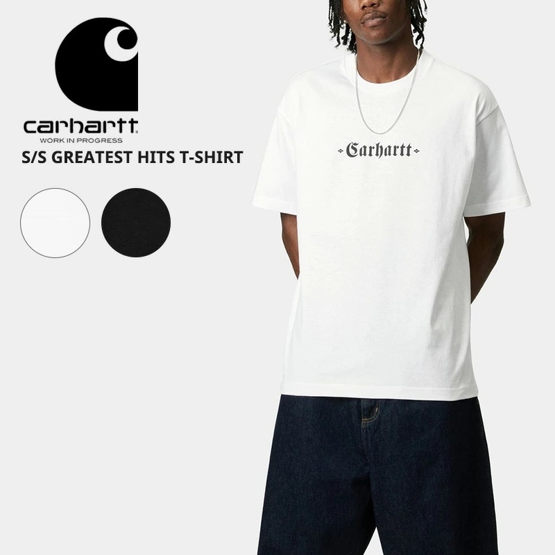 カーハート ダブリューアイピー メンズ ロゴ プリント 半袖 Tシャツ Carhartt WIP グレイテストヒッツTシャツ トップス tシャツ i034394