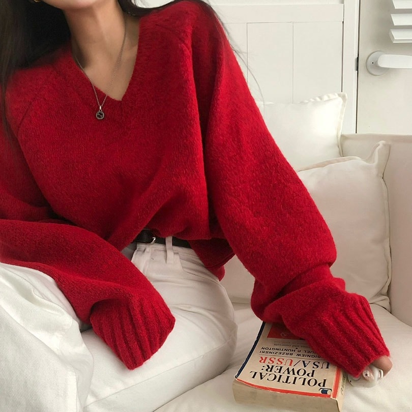 [8color] エディションルーズフィットVネックニット nt1279