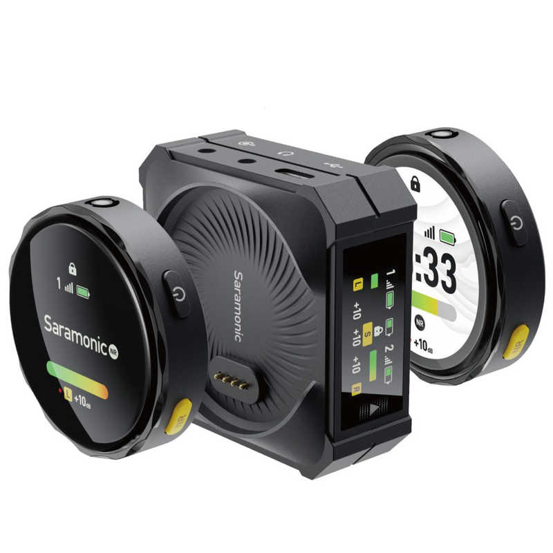 SARAMONIC　2.4GHzワイヤレスマイクシステム Saramonic 2.4G超小型タッチスクリーン搭載ワイヤレスマイクシステム(送信機×2台受信機×1台)　BlinkMeB2