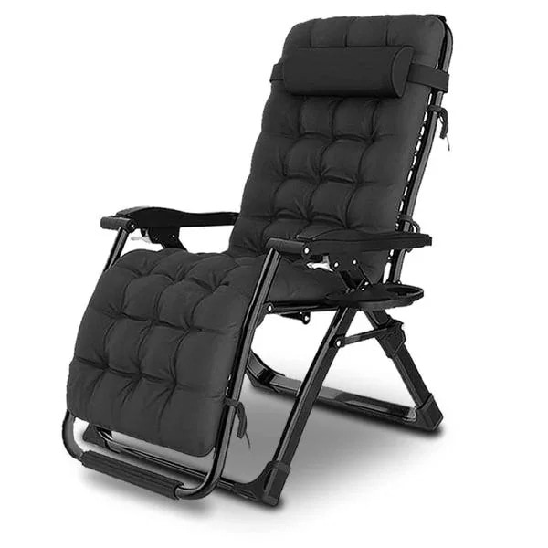 リクライニング チェア クッション 折りたたみチェア 枕つき リビング リラックス 金属ロック 耐荷重200kg RIKUCHAI-A