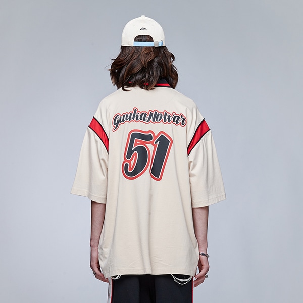 国民的ファッション日本のレトロ半袖ポロシャツ Tシャツ若者コントラストカラースプライシングポケット装飾五分袖ルーズ