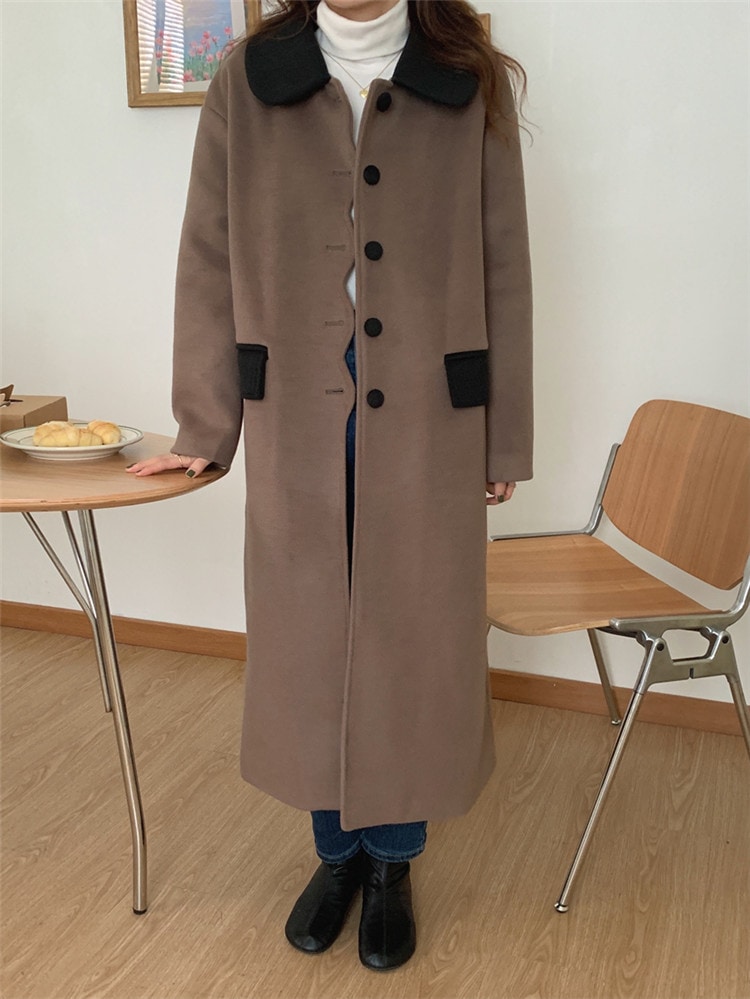 安いのに高く見える 中長セクション チェスターコート コート 気質 怠惰な風 カラーマッチング