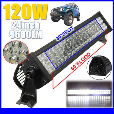 12-30V 24 INCH 120W SINGLE ROW LEDライトバー - COMBOライトバー - FREE 12Vの配線