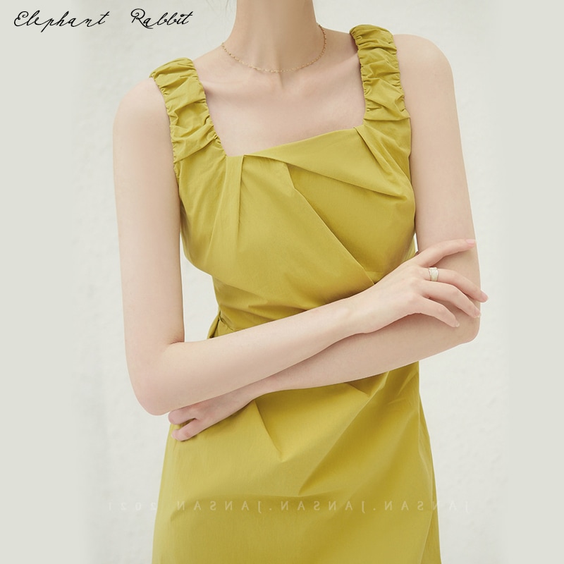 ギャザーワンピース ノースリーブワンピース サスペンダードレス ワンピース ドレス フレンチ レディース パーティー オフィスコーデ ２カラー a3795