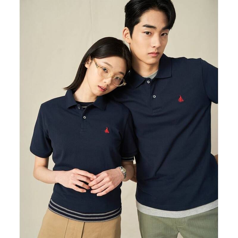 BEANPOLE MEN ユニセックス スーピマコットン ピケTシャツ ネイビー (BC5242E11R) BC5242E11R 377245