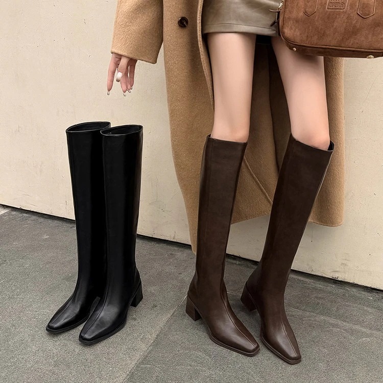 ハイヒールブーツ ロングブーツ 厚底マーチンブーツ ファッション カジュアルローファー ブーツ