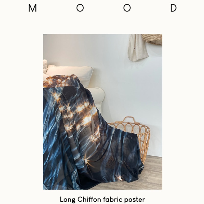 感性あふれるシフォン生地 海のきらめき ファブリックポスター インテリアカーテン 8種セット