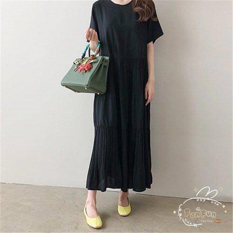 ワンピース ロング レディース 30代 40代 50代 半袖 春 夏 きれいめ 五分袖 プリーツワンピース マキシ丈 ロング丈 ミモレ丈 おしゃれ