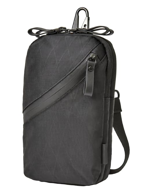 [GRINER] MonoMax掲載 Zpac スマホポーチ スキミング防止 撥水 ショルダーポーチ メンズ ベルトポーチ セキュリティー (ブラック)