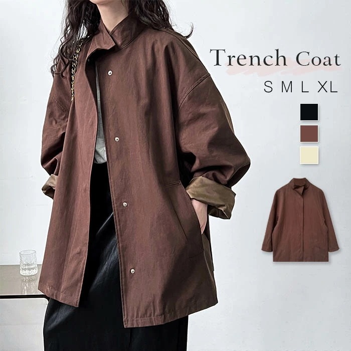 トレンチコート アウター 上着 テロンチ レディース ロングコート 春コーデ 秋コーデ スプリングコート ミディアム丈 ミセス 大きいサイズ 通勤 オフィスカジュアル おしゃれ コート ミモレ丈 体型