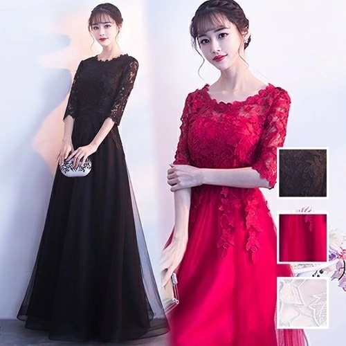 パーティードレス 結婚式 ワンピース ロング マキシ丈 オケージョン イブニング ドレス 韓国 ファッション レディース 春 夏 秋 ブライダル お呼ばれ コーデ 成人式 二次会 同窓会 20代