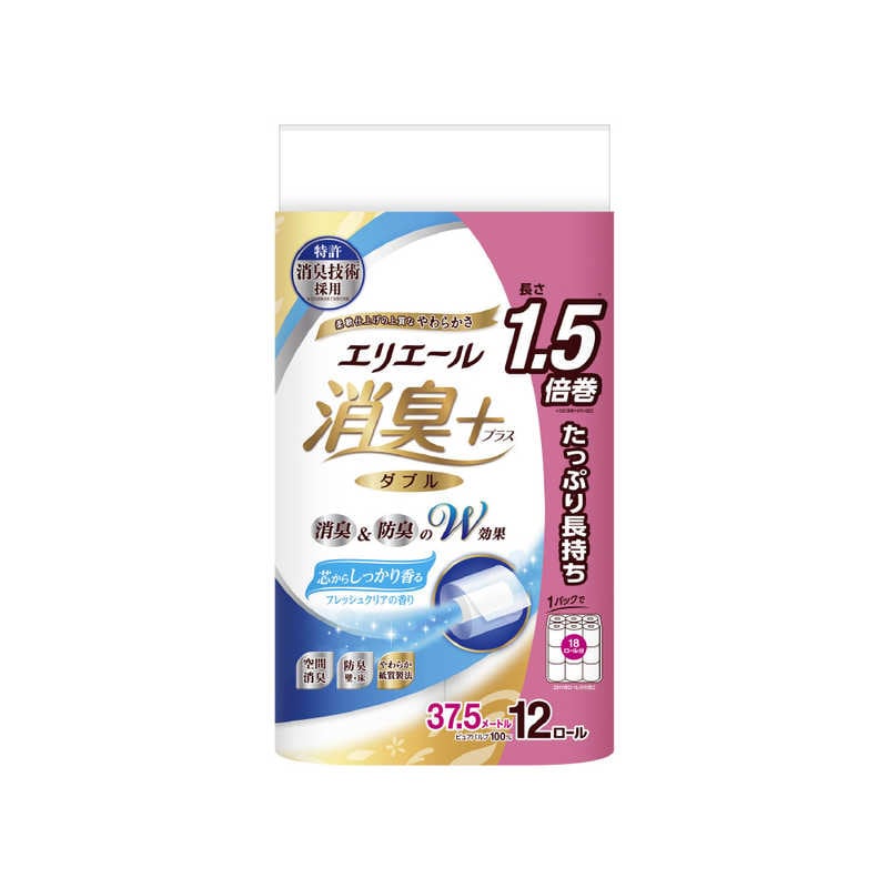 大王製紙 エリエール 消臭+ トイレットティシュー 芯からしっかり香る