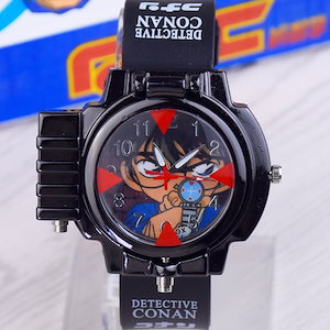 名探偵コナンアニメ同型腕時計レーザー時計アニメ周辺弾蓋児童腕時計プレゼント