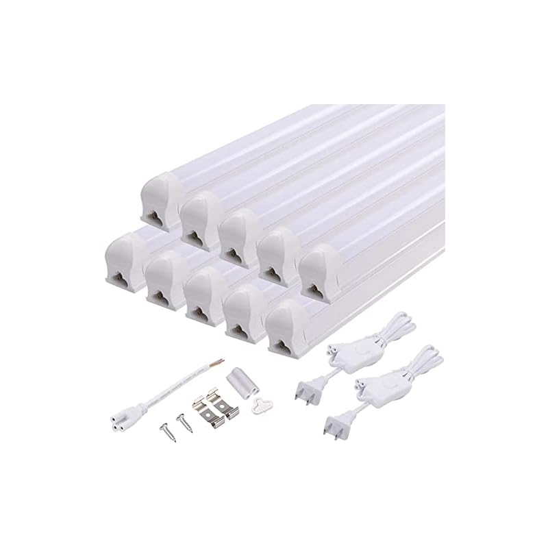 器具一体型 Led蛍光灯 40W型 昼白色 消費電力18W 高輝度 2300LM 120cm AC85265V対応 5000Kの太陽光に近い自然な光 led蛍光管 直管 一体型 Ledランプ led