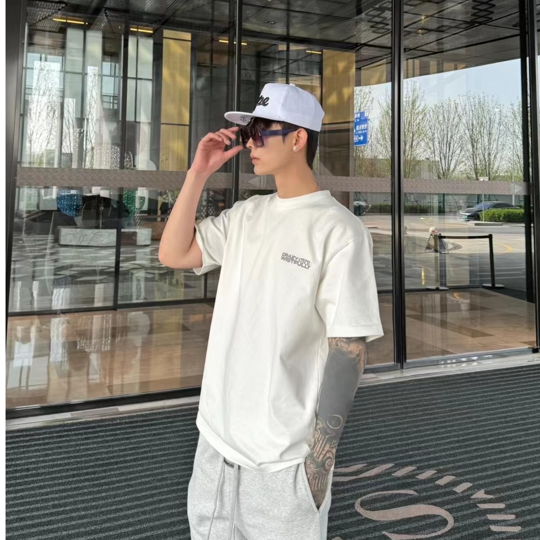 G24SST105翌日発送メンズ2024新作Tシャツカットソー丸首韓国風ins風レトロアメカジ半袖トップス反射デザイン高級感ファッションストリート大人オーバーサイズユニセックスホワイトブラック 5,870円
