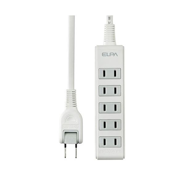 (まとめ) ELPA コンパクトタップ 5個口 1mLPT-501N(W) 1個 (×10セット)