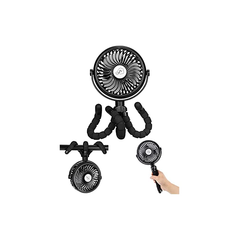 くねくねファン＆使い方無限大 小型扇風機 充電式 5200mAh USB 車 卓上吊り下げ手持ち