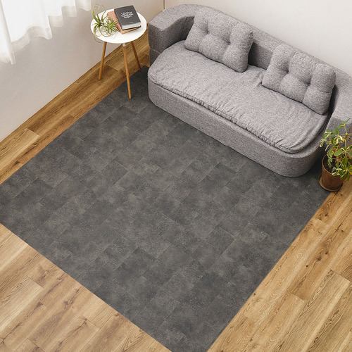 【メーカー直送品】萩原 ペット対応 クッションフロア ラグ 約182×180cm クレイブロック