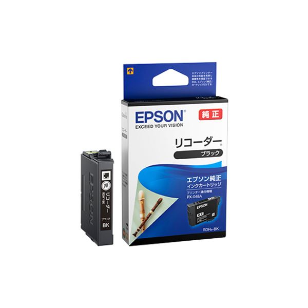（まとめ）エプソン インクカートリッジ リコーダーブラック RDH-BK 1個 (×5セット)