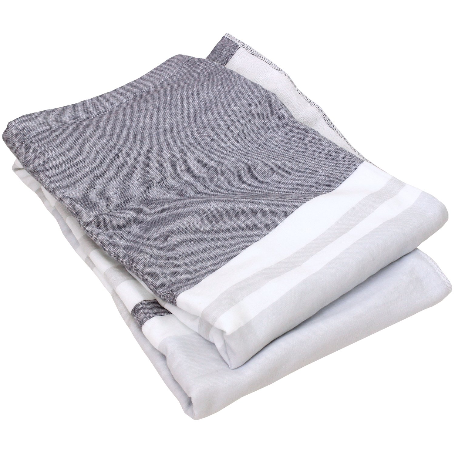 今治タオル 認定 ガーゼタオルケット hiorie(ヒオリエ) シングル ブルー 日本製 ボーダー柄 今治ブランド 綿 コットン100％ 寝具