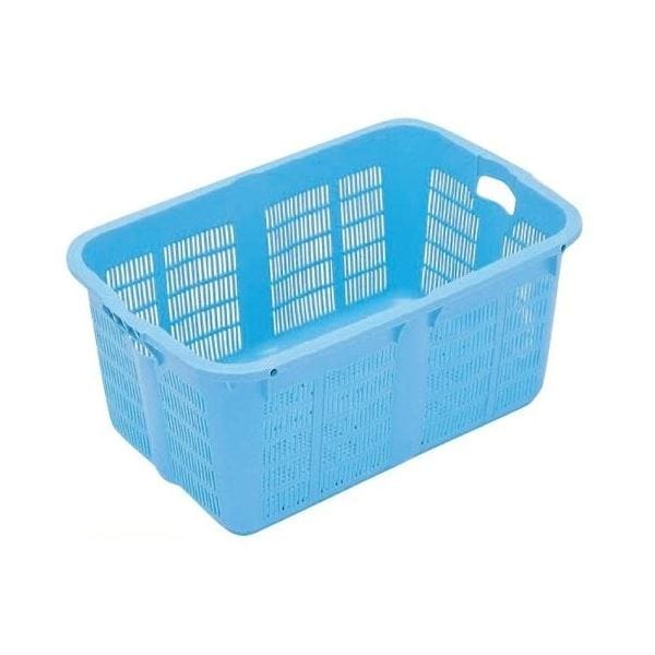(5個セット)プラスケット/網目ボックス (No.800 金具付き) ブルー スタッキング金具使用時：段積み可