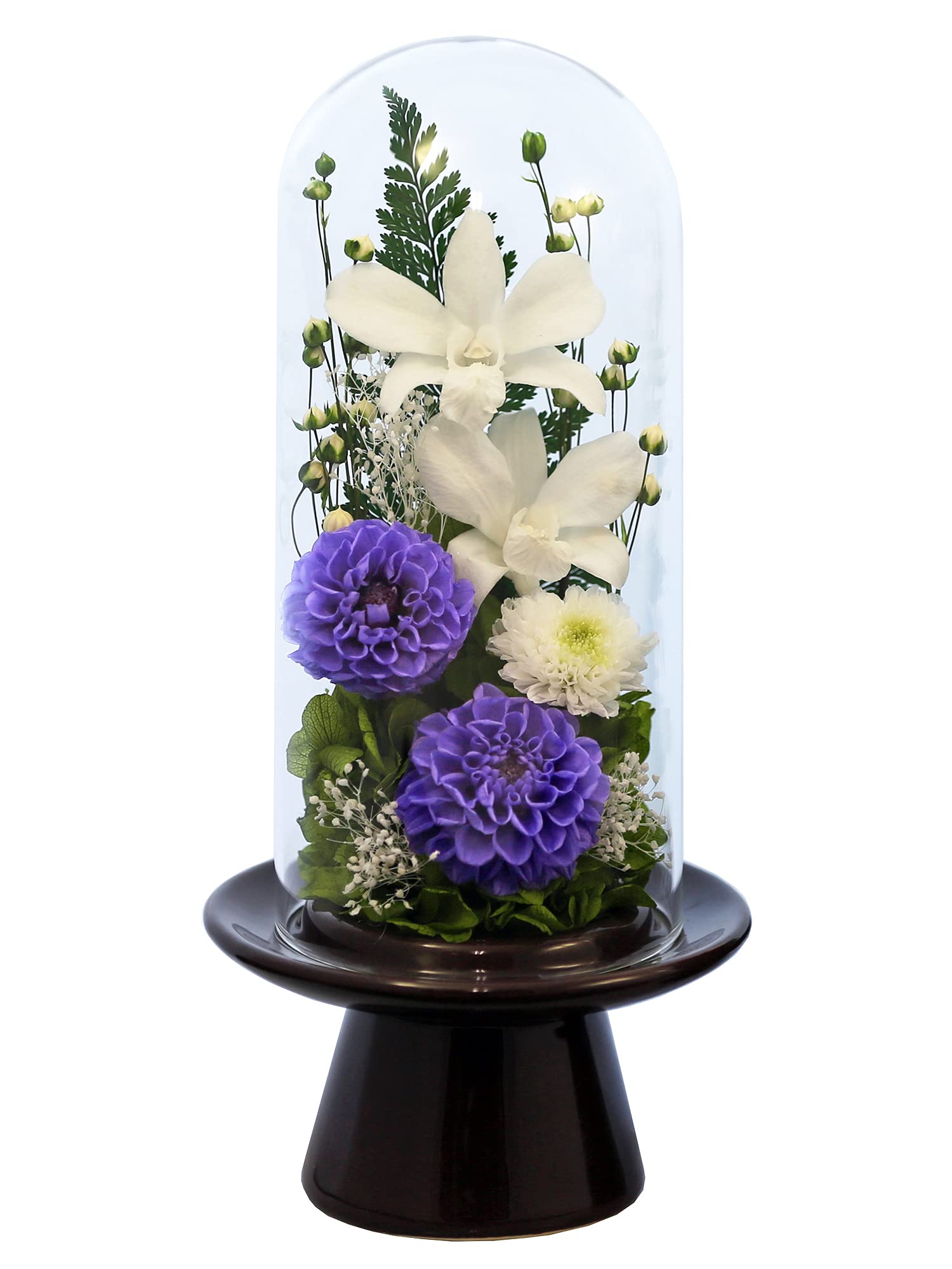 仏花 （茶系）【お供え花GlassDome 】リラ プリザーブドフラワー