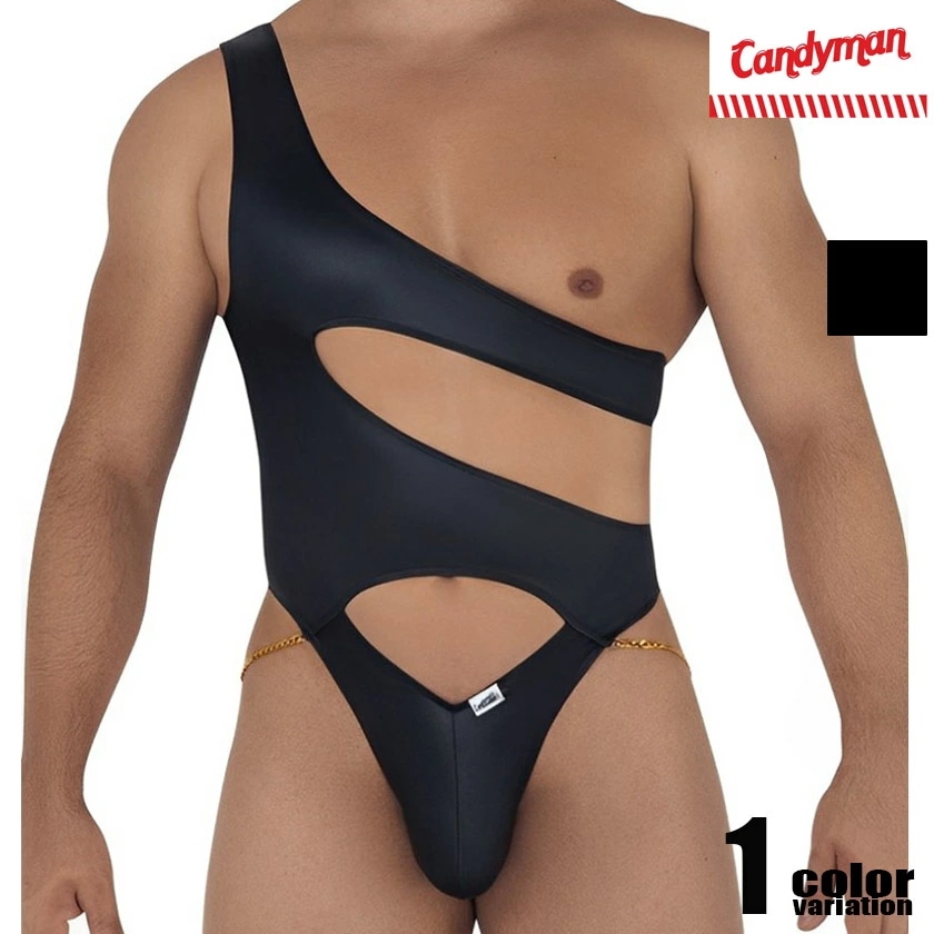 CandyMan/キャンディーマン One Shoulder Bodysuit ワンショルダーボディスーツ 部分カット 男性下着　メンズ　セクシー