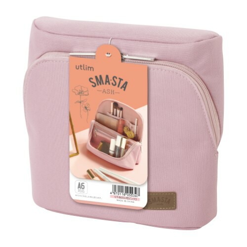 （まとめ買い）ユートリム スマ/スタ ワイド アッシュ モバイル 立つバッグインバッグ ピンク UT-8655-P [x3]
